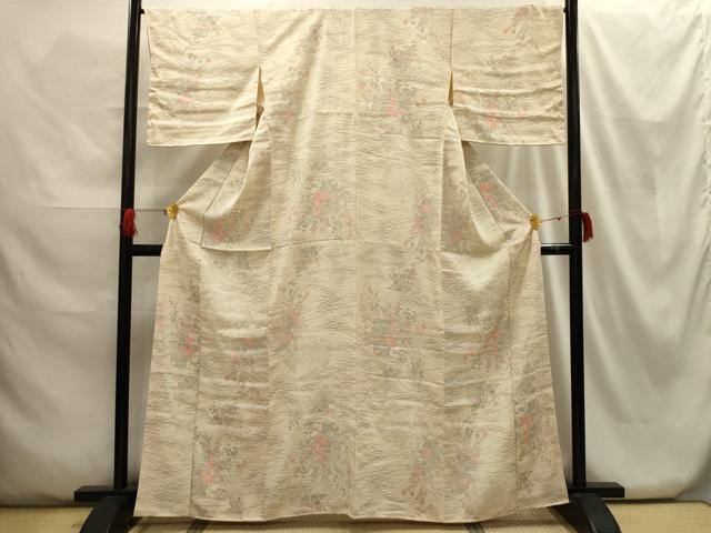 平和屋着物■上質な小紋　松竹梅花風景文　正絹　逸品　AABG8253sx