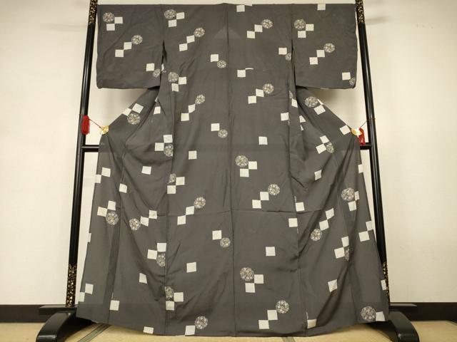 Rakuten - 平和屋着物＊夏物　小紋　絽　色紙花蝶文　正絹　逸品　AABJ9041jd