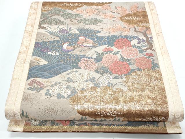 ■■■　サイズ　■■■ 長さ 432cm 幅 30cm程 ■■■　商品詳細　■■■ 【正絹】 詳細に関しましては、画像をご確認ください。 大変上質な逸品になります。 お安く出品致しますので、是非この機会にいかがでしょうか？ ■■■　注意事項　■■■ ■モニター発色の具合により色合いが異なる場合がございます。 ■寸法は多少の誤差が生じる場合がございますのでご了承ください。 ■縫込みの長さが左右非対称の場合は短い部分を記載しております。 左右非対称であってもご返品・お値引き等の保証は出来かねますので、ご了承の上ご購入をお願い致します。 ■シミ等のチェックには注意を払っておりますが、見落としがある場合もございますし、個人の見解も様々ですので神経質な方のご購入はお控えください。 ■箪笥に入っておりました着物や帯なので畳みシワや匂いがあるものもございます。 ■お休みは基本的に土日祝となりますが、その他臨時でお休みする場合がございますのでご了承ください。 ■商品の発送は平日のみの発送となります。 ■夜間と土曜、日曜日はお問い合わせの回答が遅れる場合がございます。 ■当店では、お直し、紋入れ、お手入れ等は承っておりません。 ■生地の状態（ヤケ、経年劣化等）によってはサイズ直しが出来ない場合がございます。 その点もどうかご了承のうえ、ご購入をお願いいたします。 ■弊社で取り扱う商品は一点ものにつき、時期や在庫状況に応じて金額が変更となる場合がございます。 ■検針は行っておりません。予めご了承いただきますようお願いいたします。 ■【洗える着物】と記載のある商品におきましては、商品お届け後に洗濯を行ってしまってからのご返品にはご対応しかねます。 念の為、専門店でのお手入れをお願いいたします。 ■着物のサイズ目安は下記を参考ください↓ ＜女性着物＞　お端折り次第で＋5cm　−1cmが着用可能サイズ 　例）身丈170cmの場合、身長160cm〜175cm ＜男性着物＞　身丈＋約25cm〜27cm程が適応身長 　例）身丈155cmの場合、身長180〜182cm