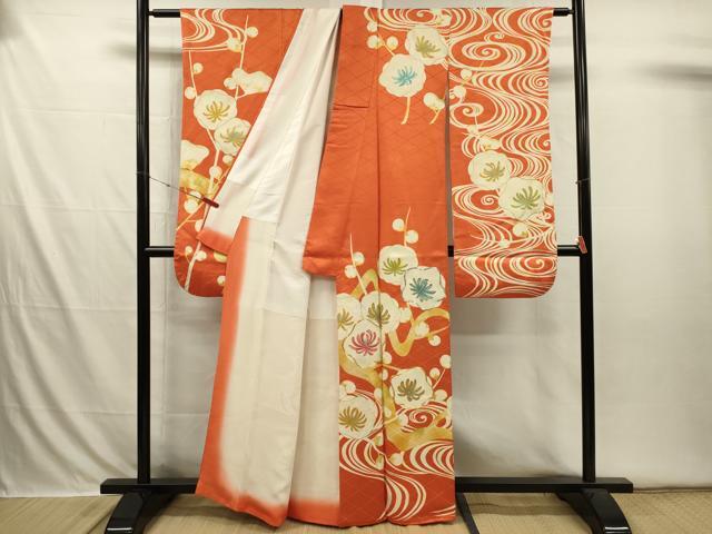 平和屋の平和屋着物■豪華振袖　駒刺繍　枝梅文　金銀彩　正絹　逸品　DABI3618ya｜アングル2