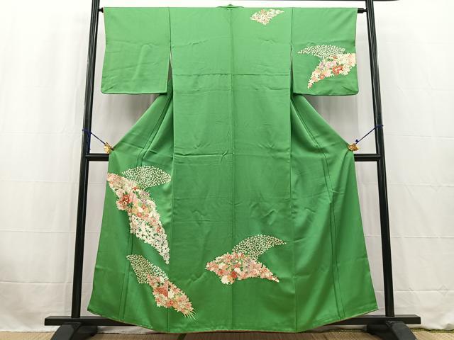 平和屋着物■訪問着　草花文　金銀彩　正絹　逸品　BAAW2680yc