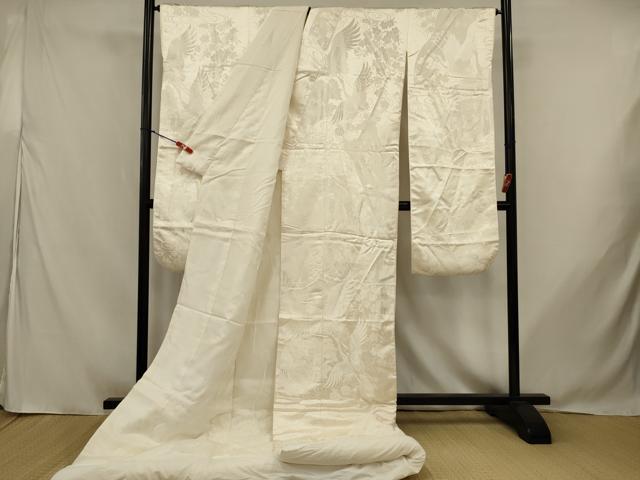 平和屋の平和屋本店●白打掛　白無垢　和装　婚礼　結婚式　花嫁　神社挙式　唐織　飛鶴花文　逸品　AABJ5839ou｜アングル2