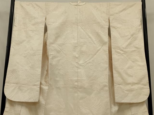 平和屋の平和屋本店●白打掛　白無垢　和装　婚礼　結婚式　花嫁　神社挙式　刺繍　唐織　飛鶴松文　逸品　AABJ5840ou｜アングル3