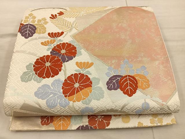 Rakuten - 平和屋着物◎六通柄袋帯　唐織　菊花文　正絹　逸品　BAAX4352mz