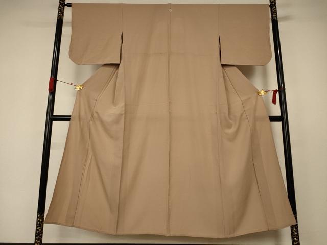 Summer Wear - 平和屋着物＊夏物　色無地　絽　白茶色　正絹　逸品　AAAX9989jd