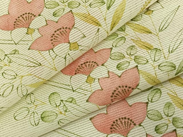 Summer Wear - 平和屋着物＊夏物　小紋　絽　草花文　洗える着物　AAAY3148fy