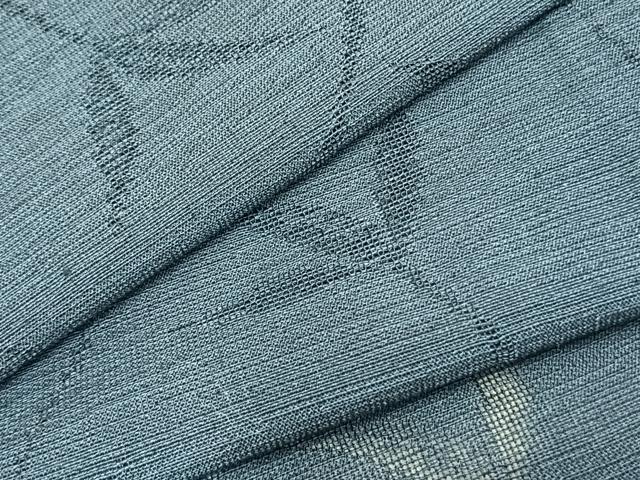 平和屋着物＊夏物 色無地 舞葉文紗 鉄御納戸色 洗える着物 AAAZ1346fy