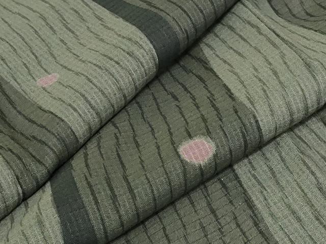 平和屋着物＊夏物 小紋 紅梅織 よろけ縞 洗える着物 AAAZ2087st