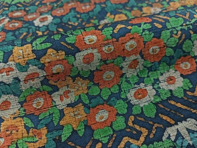 平和屋着物■上質な小紋 紬地 草花文 正絹 逸品 CABA4513vp