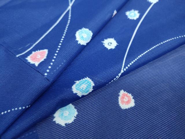 Summer Wear - 平和屋着物＊夏物　小紋　絽　抽象文様　洗える着物　DAAV4224ud