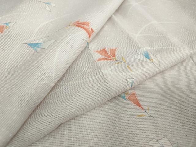 Summer Wear - 平和屋着物＊夏物　小紋　絽　舞花文　洗える着物　DAAV4261ud