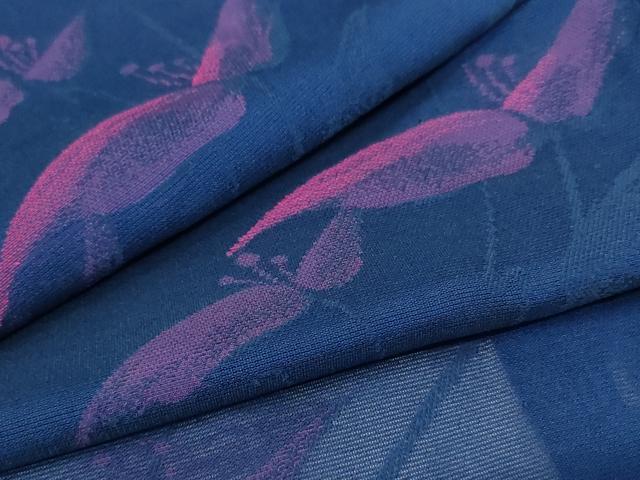 平和屋着物＊夏物 小紋 紗 草花文 洗える着物 AAAX9953jd