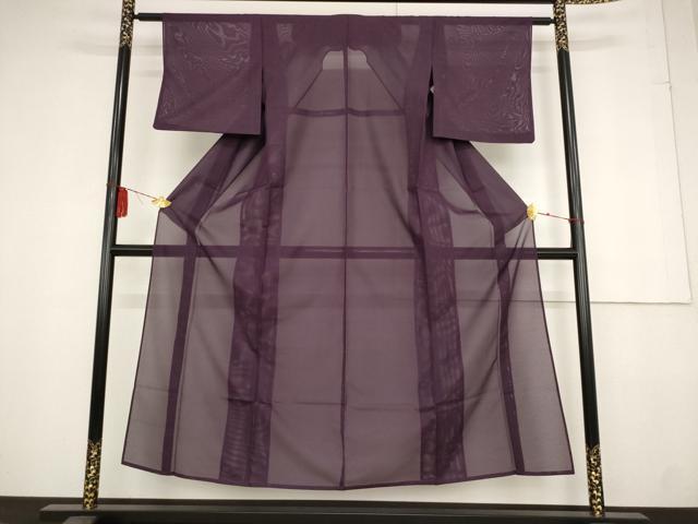 平和屋着物＊夏物 色無地 絽 桑の実色 洗える着物 AAAY0703st