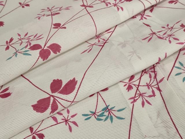 Summer Wear - 平和屋着物＊夏物　小紋　絽　草花文　洗える着物　AAAY5650st