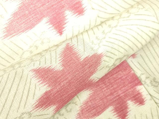 Summer Wear - 平和屋着物＊夏物　小紋　流水舞楓文　洗える着物　DAAV1795op