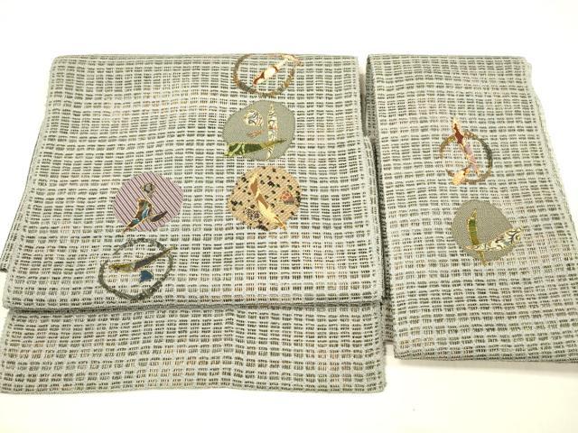 Other - 平和屋着物＊夏物　つけ帯　パッチワーク　抽象花丸文　金彩　健勝苑扱い　正絹　逸品　DABC8949cm