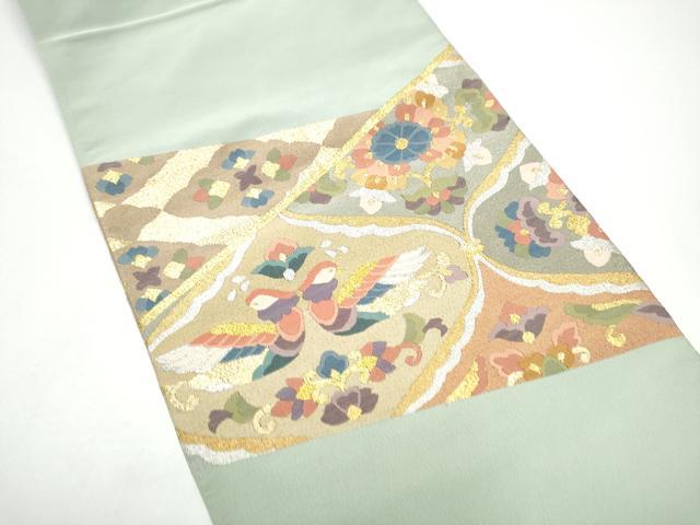平和屋の平和屋着物●爪掻き本綴れ　八寸名古屋帯　花鳥文　金銀糸　正絹　逸品　CABG8914hy｜アングル2