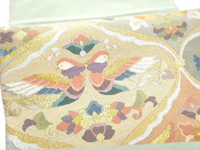 平和屋の平和屋着物●爪掻き本綴れ　八寸名古屋帯　花鳥文　金銀糸　正絹　逸品　CABG8914hy｜アングル3