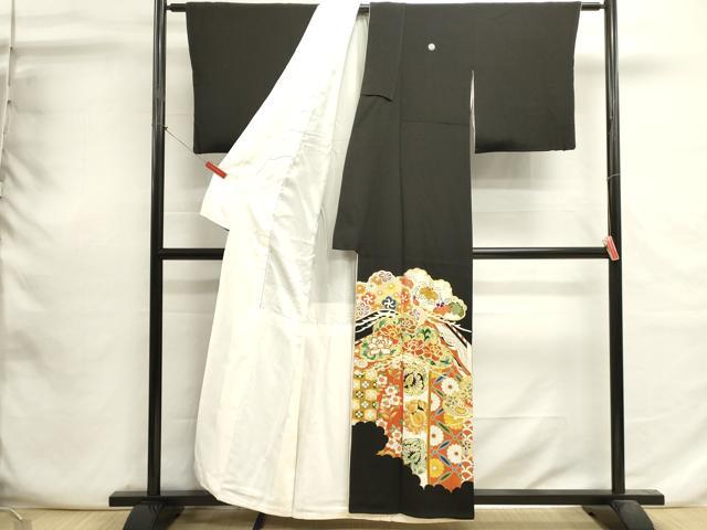 平和屋着物■豪華黒留袖 駒刺繍 吉祥飛鶴花松文 金彩 正絹 逸品 DABI0699cd heiwaya-11217817 平和屋 サンプル画像2
