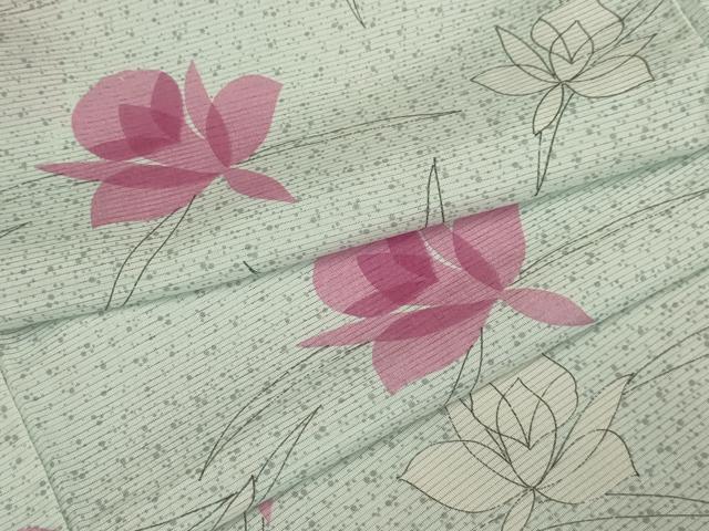 Summer Wear - 平和屋着物＊夏物　小紋　絽　舞花文　洗える着物　AAAY6946sx