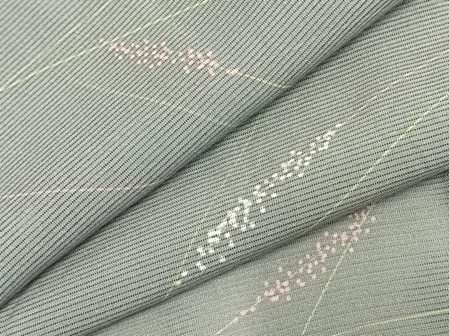 平和屋着物＊夏物　小紋　絽　草花文　正絹　逸品　AAAY2957fy