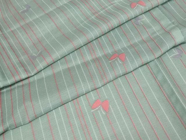 Summer Wear - 平和屋着物＊夏物　小紋　絽　舞蝶文　縞　洗える着物　AAAY5753st