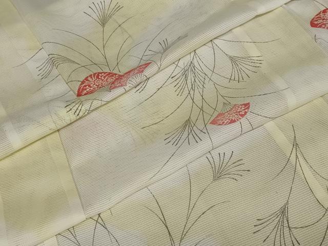 Full-Length Under-Kimono - 平和屋着物＊夏物　小紋　絽　扇面草花文　洗える着物　AAAY8802st
