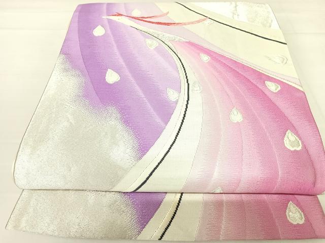 Rakuten - 平和屋着物◎六通柄袋帯 唐織 孔雀文 銀糸 正絹 逸品 AABD3516yx
