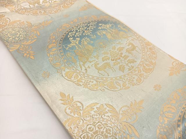平和屋着物◎六通柄袋帯　狩猟文　金銀糸　引箔　正絹　逸品　BAAV7248yc