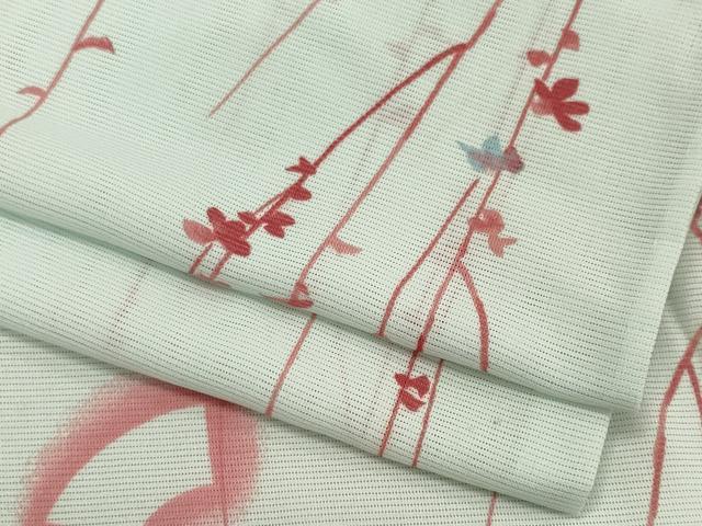 Summer Wear - 平和屋着物＊夏物　小紋　絽　地紙枝花文　洗える着物　CAAV0990ou