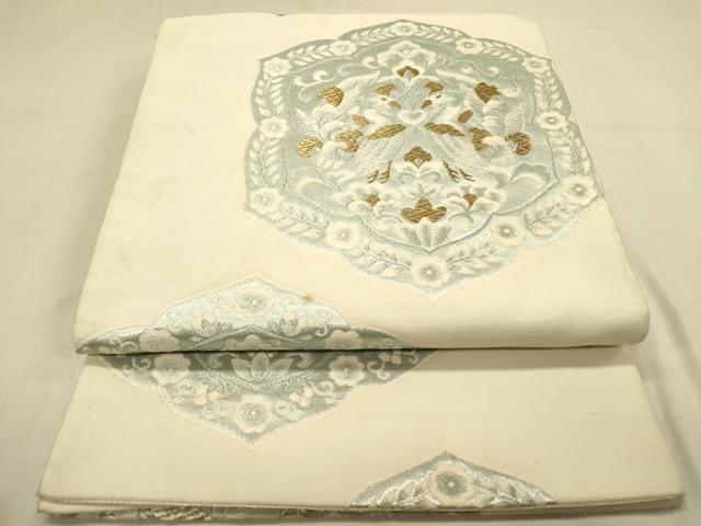 平和屋着物◎六通柄袋帯 唐織 更紗双鳥花文 金銀糸 正絹 逸品 DAAY4323jm