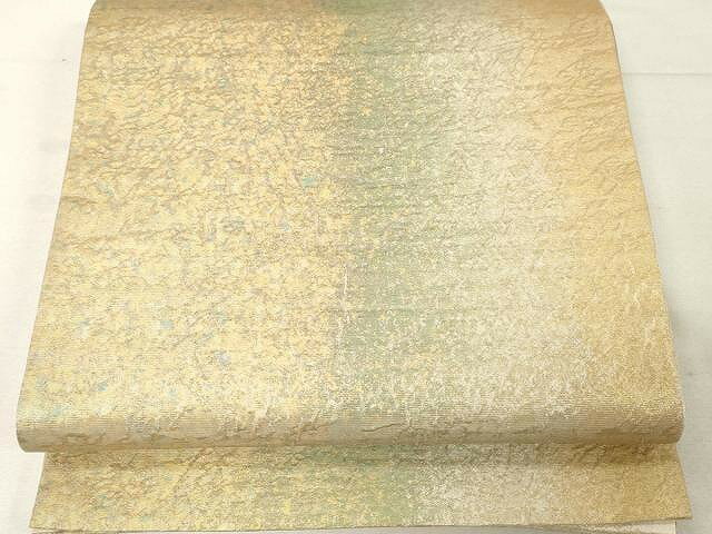 Rakuten - 平和屋着物▼六通柄袋帯 ふくれ織 霞文 金銀彩 引箔 正絹 逸品 CAAX0667yk