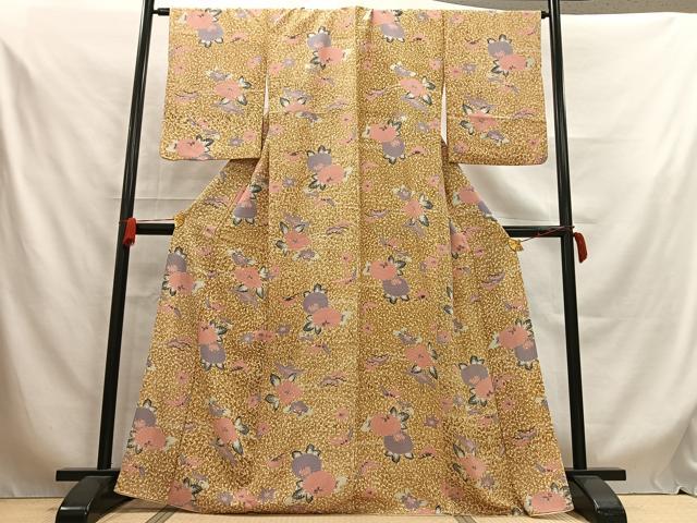 平和屋着物■上質な小紋　花鳥文　正絹　逸品　AABA4244mf