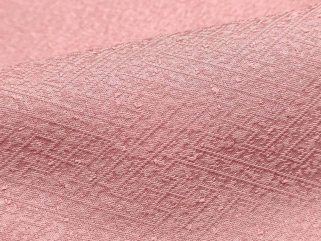 平和屋着物■上質な色無地 紗綾形地紋 紅梅色 正絹 逸品 DAAX7902qa