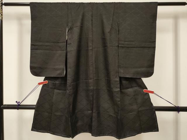 Kimono （For Girls） - 平和屋着物[]男の子　子供　着物　松葉菱地紋　黒地　逸品　DABC5113ma