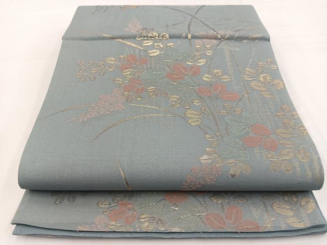 Other - 平和屋着物＊夏物　六通柄袋帯　秋草文　金糸　正絹　逸品　BAAW2959yc