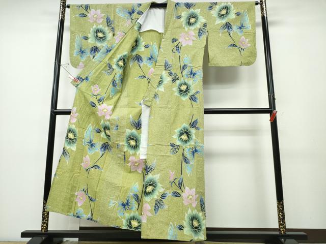 平和屋の平和屋着物∴夏物 浴衣 舞蝶花文 綿 逸品 CABD2584ng｜アングル3