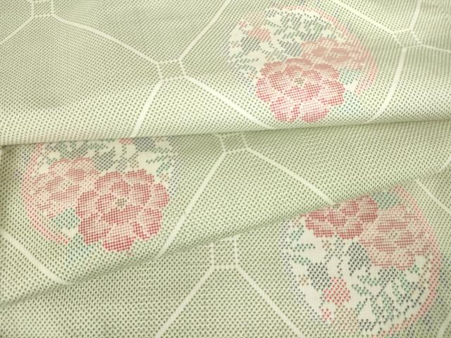 Kimono - 平和屋着物●本場大島紬　白大島　7マルキ　蜀江花丸文　正絹　逸品　未使用　DABC3440az