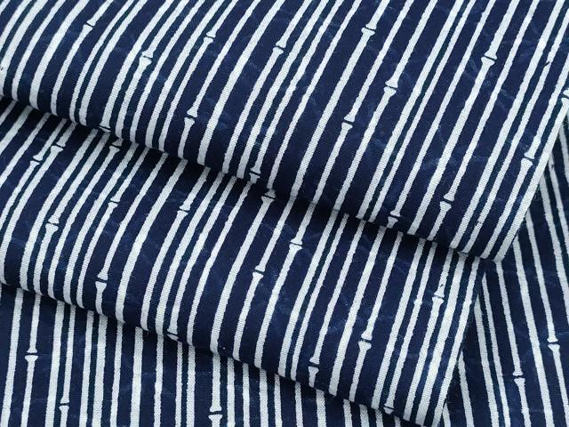 平和屋着物∴夏物　男性　浴衣　両面染　竹縞　綿　逸品　CABD2599ng