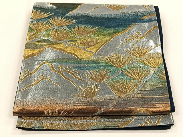 平和屋着物◎六通柄袋帯 枝松葉文 金銀糸 正絹 逸品 CABH7582yk