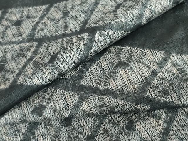 平和屋着物●上質な紬　絞り　菱斜縞　正絹　逸品　AABG9913cs