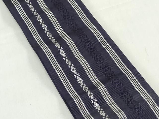 平和屋着物◎男性　本場筑前博多織　両面　角帯　献上　証紙付き　正絹　逸品　DABD4379qa