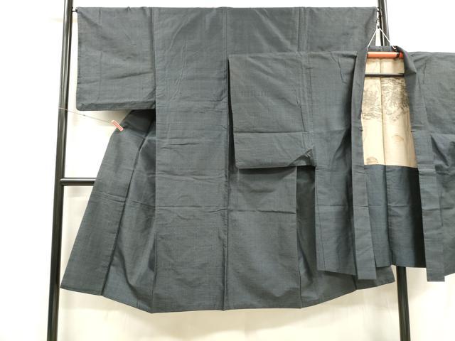 平和屋着物■男性　本場大島紬　アンサンブル　60亀甲　総詰め　正絹　逸品　DABD6587cm