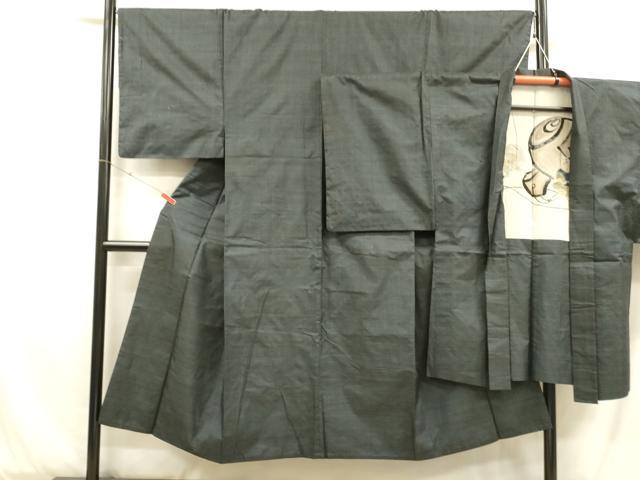 平和屋着物■男性　本場大島紬　アンサンブル　100亀甲　総詰め　正絹　逸品　DABD6602cm