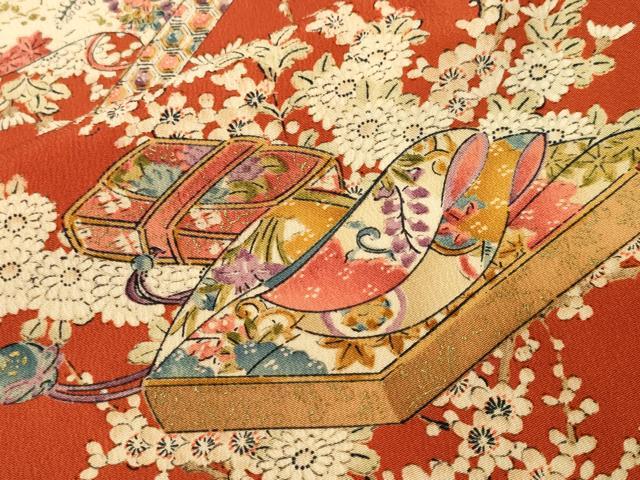 平和屋着物■上質な小紋 誰が袖冊子草花文 金彩 正絹 逸品 CABH9100ev
