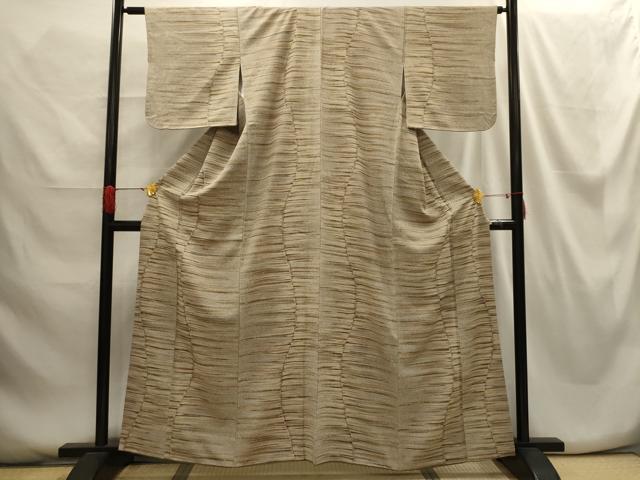 平和屋着物■上質な小紋　横段文　正絹　逸品　AABG8370sx