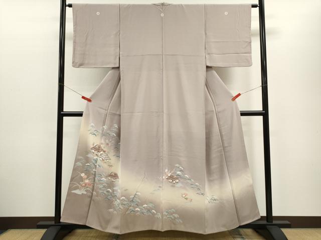Full-Length Under-Kimono - 平和屋着物■豪華色留袖　駒刺繍　松竹梅風景文　暈し染め　正絹　逸品　CABD9837ze