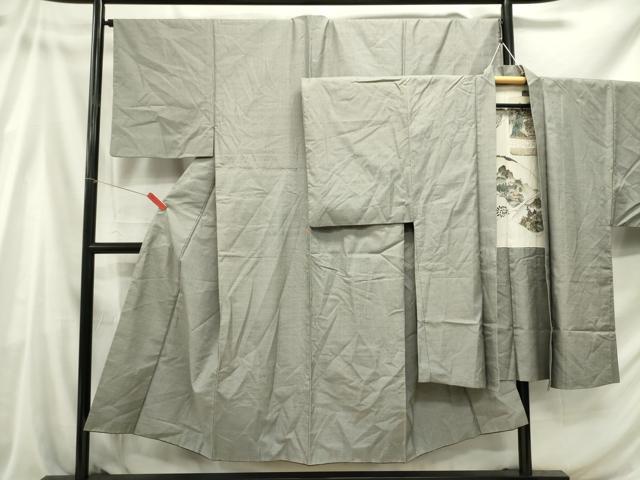 平和屋着物■男性　本場大島紬　アンサンブル　長羽織　十字絣文様　正絹　逸品　DABC7970ya