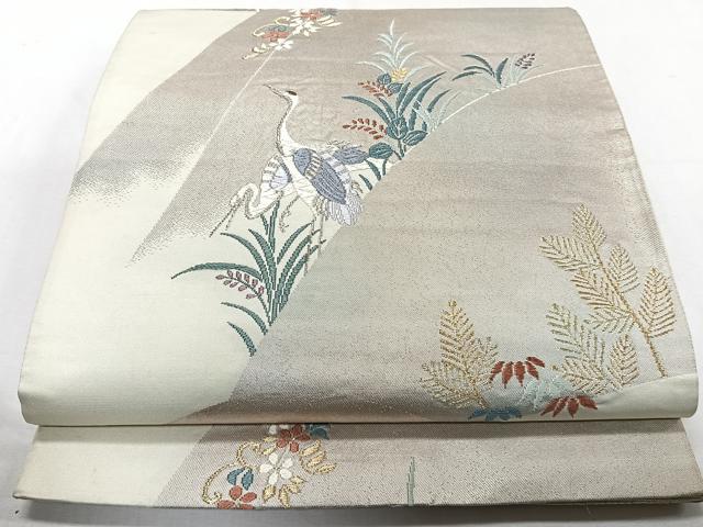 乐天商城 - 平和屋着物◎六通柄袋帯　唐織　松　鶴　金銀糸　正絹　逸品　CABE0731xi