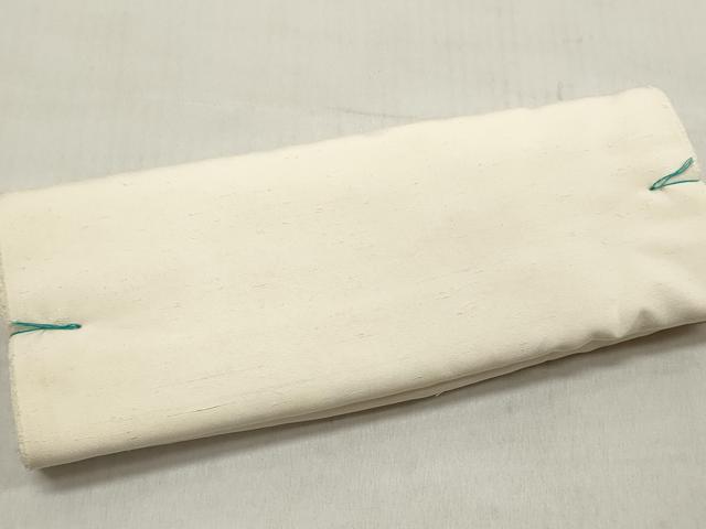 平和屋着物▼白生地　反物　着尺　生成り色　お召縮緬　逸品　未使用　DABC7281we